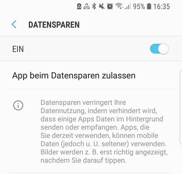Datensparen auf Android-Handy