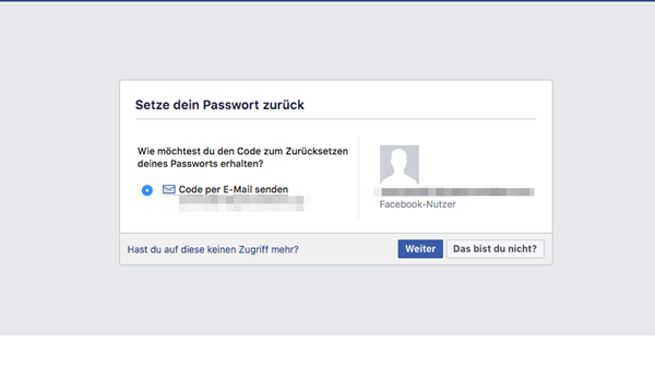 Facebook-Passwort zurücksetzen
