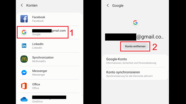 Google Konto entfernen Android