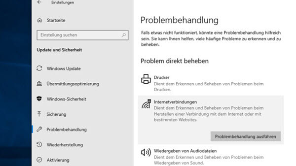 Problemhandlung Windows 10