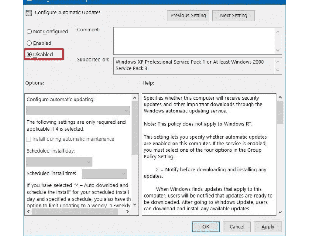 Richtlinie deaktivieren Windows 10