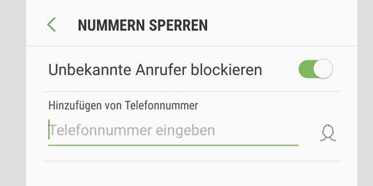 Samsung-Nummer blockieren