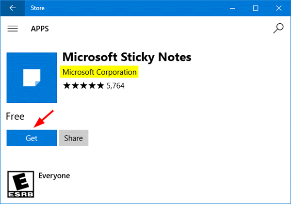 Sticky Notes installieren Windows