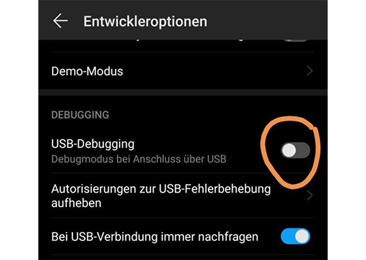  Android USB Debugging lässt sich nicht aktivieren 
