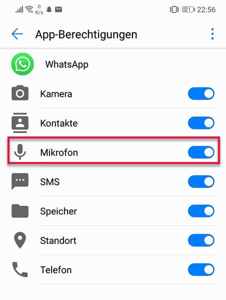 WhatsApp Zugriff auf Mikrofon erlauben Android