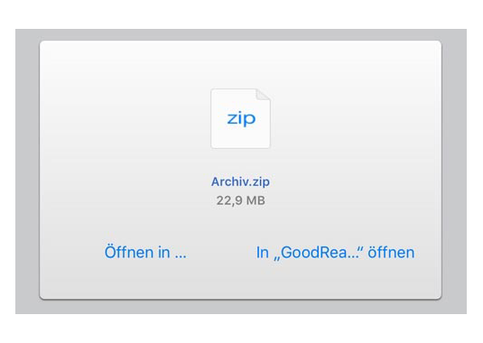 Zip-Datei auf iPhone öffnen