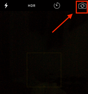  Interface der Kamera-App zwischen Front- und Rückkamera wechseln